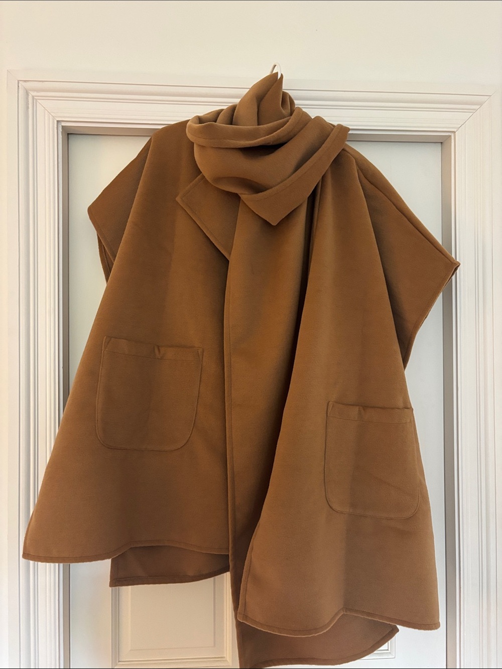 LOFT Camel Brown Draped Cape Coat